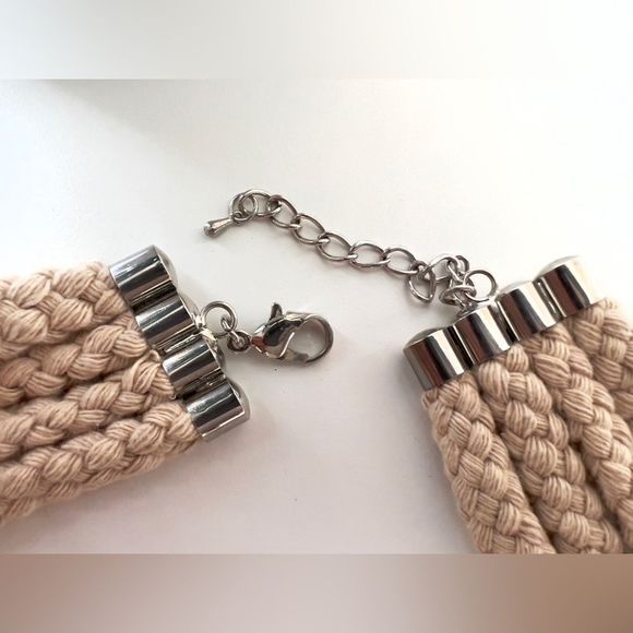 Necklace designed with rope and faux stone - Picture 4 of 5